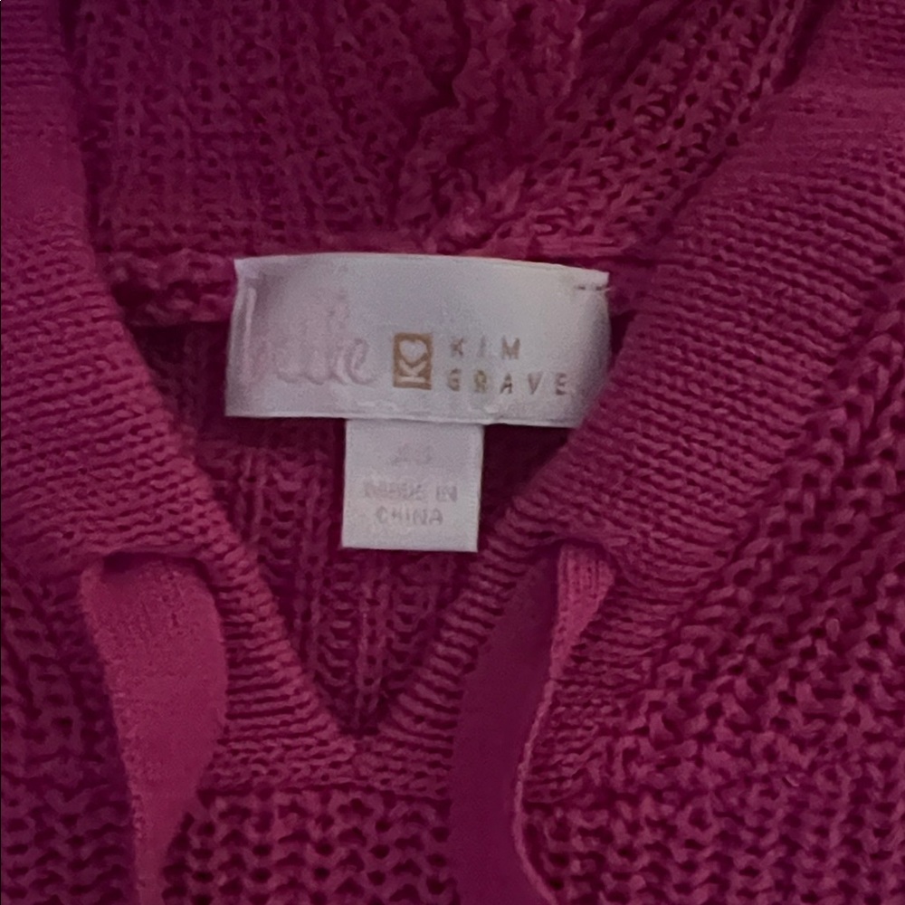 Belle by Kim Gravel Vibrant Pink Hoodie Sweater - Picture 2 of 3